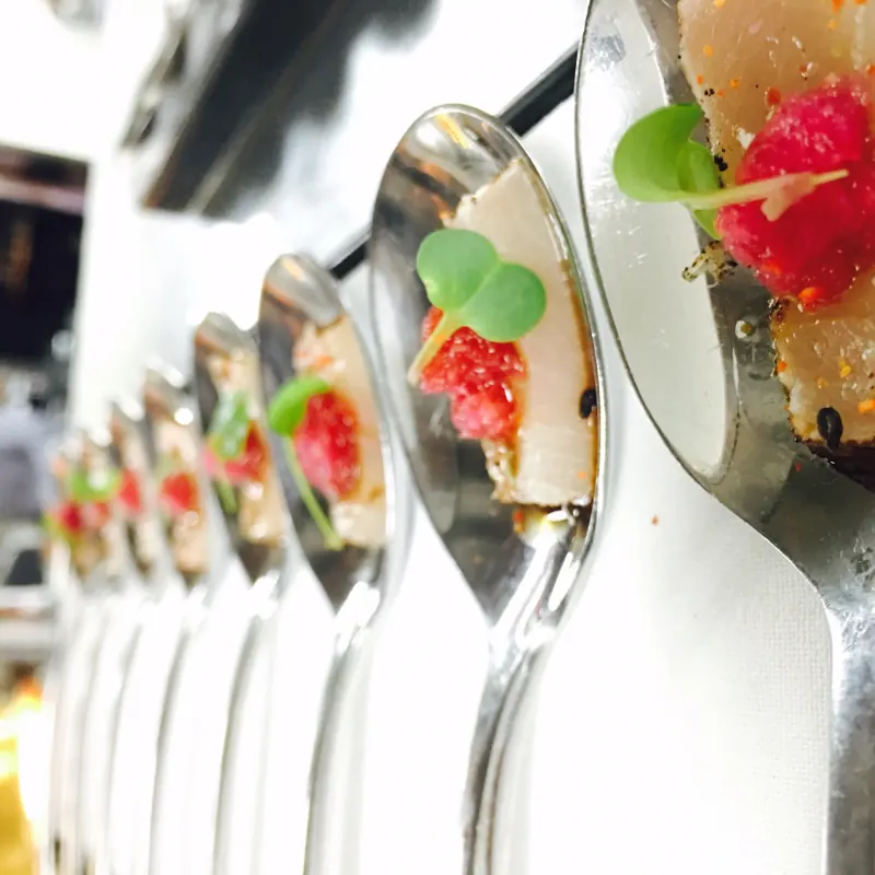 Tasting spoons with micro greens